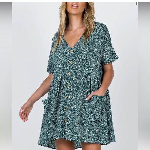 Princess Polly Green No Name Mini Dress Size 2 - Picture 1 of 7